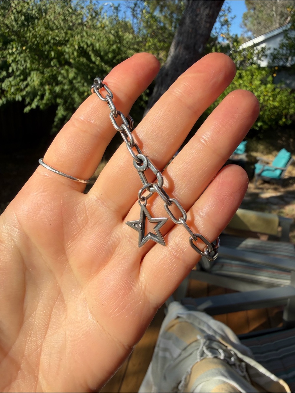 Pandora Sterling Silver Chain Bracelet with Star Charm S925 ALE - Picture 3 of 13